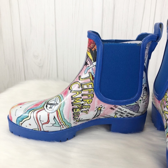 Jeffrey Campbell Cloudy Chelsea Rain Boot Comic - Picture 4 of 7